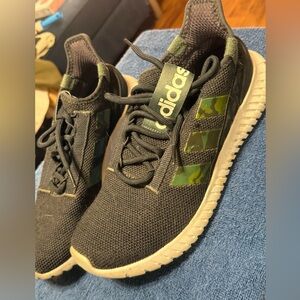 Adidas Kids Sneakers in Black with Green Highlights